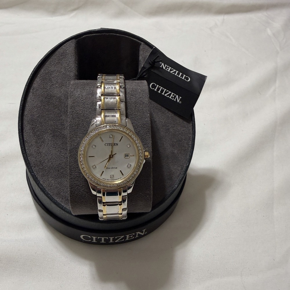 Citizen FE1174-50A Eco-Drive Gold & Silver Tone Crystal Accented Watch